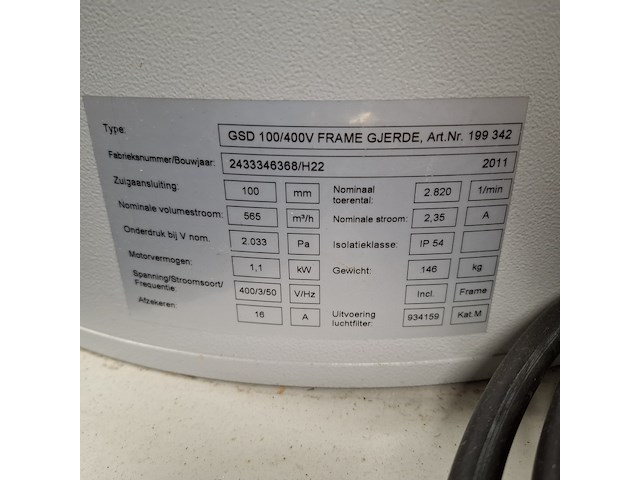 Houtmot afzuiging, gjerde, gsd 100/400v type 100 - afbeelding 4 van  12