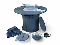 Houtskool ambience barbecue/vuurtafel - compleet met accessoires - afbeelding 7 van  11