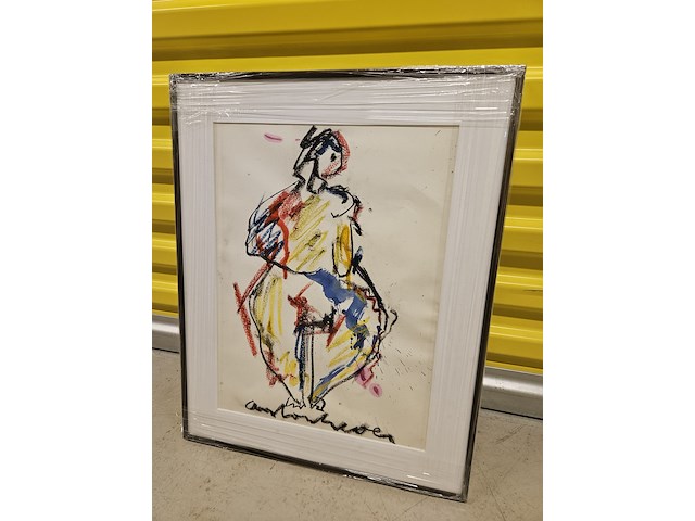 Houtskool op papier, anton heyboer, "vrouw & kind" - afbeelding 2 van  6