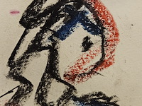 Houtskool op papier, anton heyboer, "vrouw & kind" - afbeelding 3 van  6