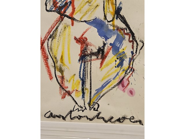 Houtskool op papier, anton heyboer, "vrouw & kind" - afbeelding 6 van  6
