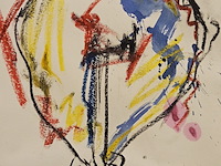 Houtskool op papier, anton heyboer, "vrouw & kind" - afbeelding 6 van  6