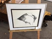 Houtskool ? portret getekend - afbeelding 1 van  2