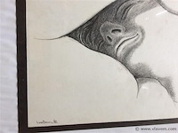 Houtskool ? portret getekend - afbeelding 2 van  2