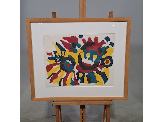 Houtsnede, p. p. holterman, het telefoon gebeuren 1/4, 1975 - afbeelding 1 van  8