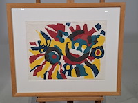 Houtsnede, p. p. holterman, het telefoon gebeuren 1/4, 1975