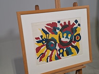 Houtsnede, p. p. holterman, het telefoon gebeuren 1/4, 1975 - afbeelding 2 van  8