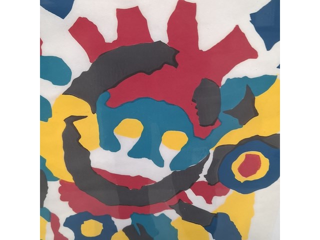 Houtsnede, p. p. holterman, het telefoon gebeuren 1/4, 1975 - afbeelding 4 van  8