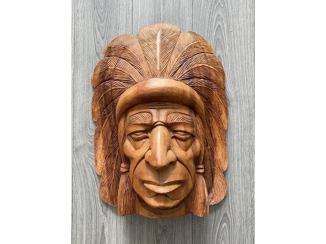 Houtsnijwerk - indian head - afbeelding 1 van  7