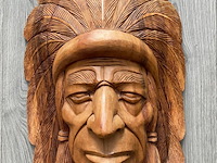 Houtsnijwerk - indian head