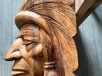 Houtsnijwerk - indian head - afbeelding 5 van  7