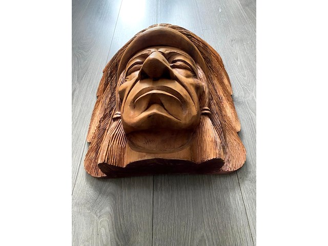 Houtsnijwerk - indian head - afbeelding 7 van  7