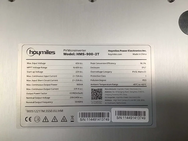 Hoymiles hms-900-2t micro omvormer - afbeelding 2 van  3