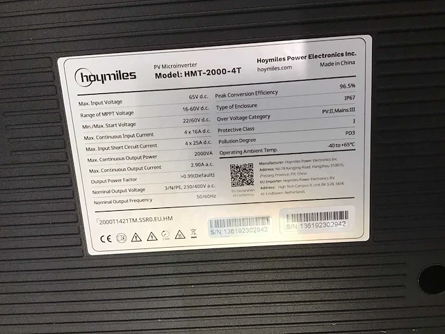 Hoymiles hmt2004-t micro omvormer - afbeelding 2 van  3