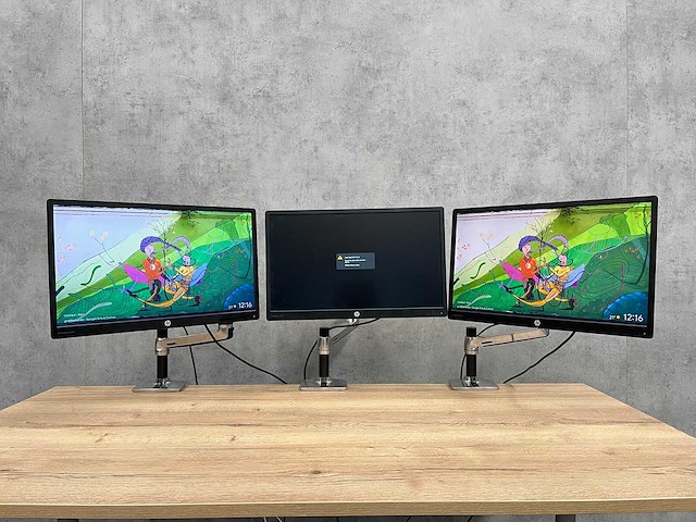 Hp - 3x 24" monitor met monitorarm - afbeelding 1 van  15