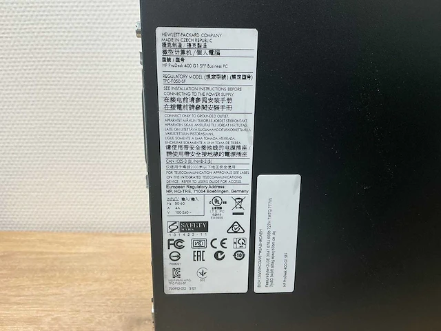 Hp - 400 g1 sff - prodesk - desktop - afbeelding 4 van  4