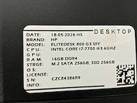 Hp - elitedesk 800 g3 sff(i7) - desktops (6x) - afbeelding 3 van  11