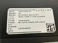 Hp - elitedesk 800 g3 sff(i7) - desktops (6x) - afbeelding 10 van  11