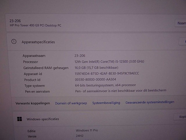 Hp - pro tower 400 g9 pci - pc systeem met monitor - afbeelding 3 van  3