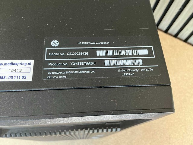 Hp - z240 tower station - desktop - afbeelding 3 van  5