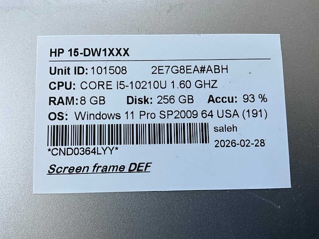 Hp 15-dw1xxx laptop - afbeelding 5 van  5