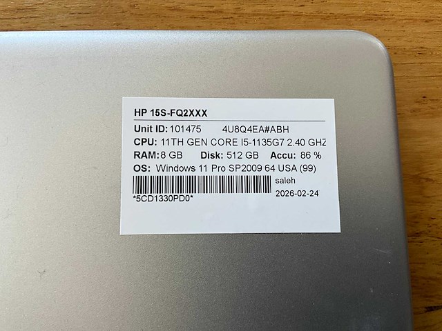Hp 15s-fq2xxx laptop - afbeelding 2 van  3