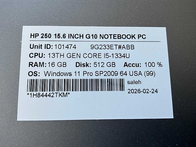 Hp 250 15.6 inch g10 notebook - afbeelding 5 van  5