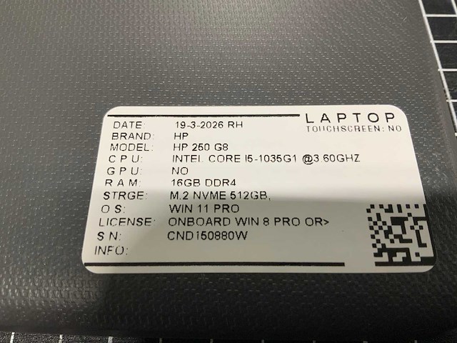 Hp 250 g8 laptop - afbeelding 2 van  5