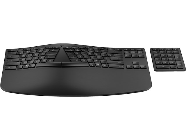Hp 960 draadloostoetsenbord ergonomisch inclusief numeriek qwerty zwart - afbeelding 1 van  5