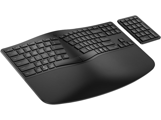 Hp 960 draadloostoetsenbord ergonomisch inclusief numeriek qwerty zwart - afbeelding 3 van  5