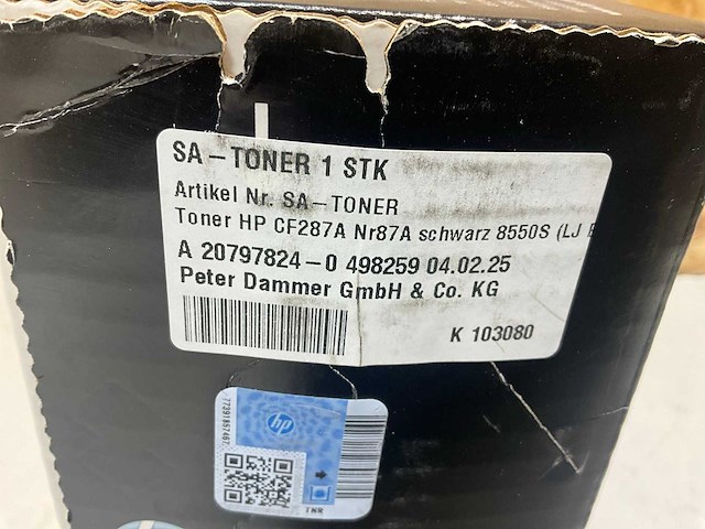 Hp cf287a toner laserjet zwart - afbeelding 3 van  4