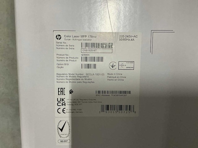 Hp color laser mfp 178nw - afbeelding 2 van  2