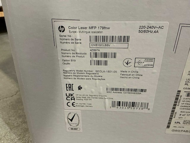 Hp color laser mfp 179fnw printer - afbeelding 2 van  2
