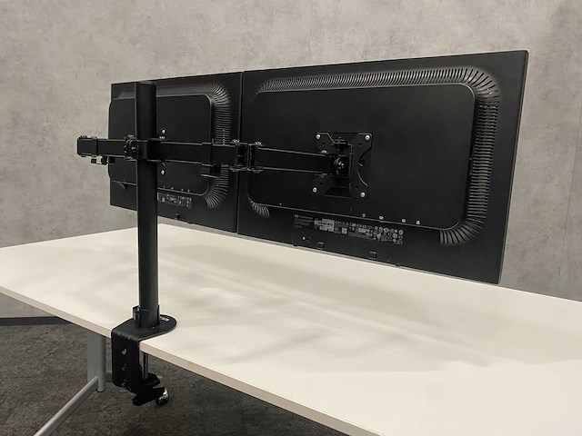 Hp compaq - 24" monitoren met dubbele monitorarm - dp, vga, dvi - afbeelding 2 van  18