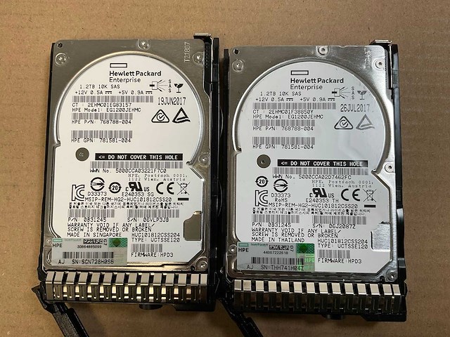 Hp (d3700), 2x 480 ssd(mk000480gwcev) - 2x 1.92 tb ssd(mk001920gwcfb) - 4x 1.2 tb sas(eg1200jemda) - 16x 1.2 tb sas(eg1200jehmc) network attached storage - afbeelding 7 van  14