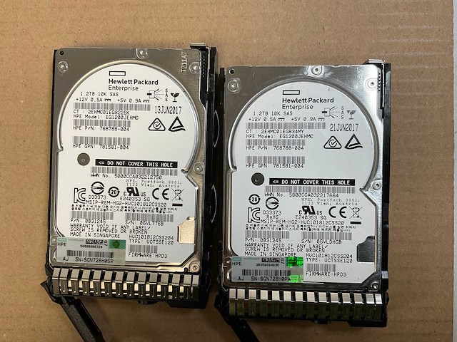 Hp (d3700), 2x 480 ssd(mk000480gwcev) - 2x 1.92 tb ssd(mk001920gwcfb) - 4x 1.2 tb sas(eg1200jemda) - 16x 1.2 tb sas(eg1200jehmc) network attached storage - afbeelding 8 van  14