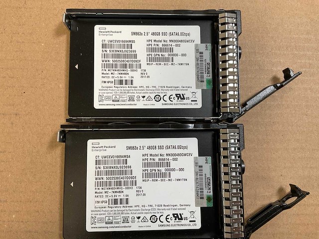 Hp (d3700), 2x 480 ssd(mk000480gwcev) - 2x 1.92 tb ssd(mk001920gwcfb) - 4x 1.2 tb sas(eg1200jemda) - 16x 1.2 tb sas(eg1200jehmc) network attached storage - afbeelding 14 van  14