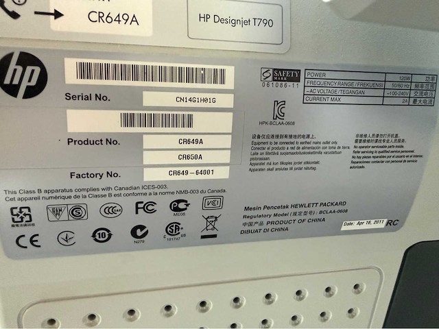 Hp designjet t790 eprinter 44” a0 grootformaat plotter – cr649a - afbeelding 4 van  5