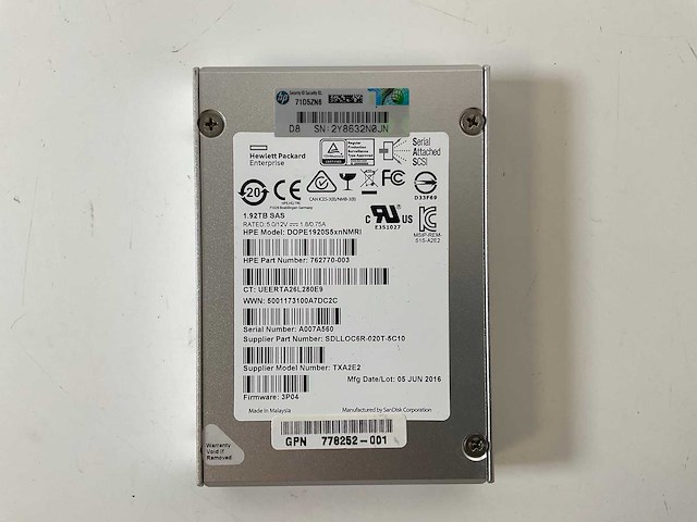 Hp (dope1920s5xnnmri) 1.92 tb sas hdds (16x) - afbeelding 4 van  5