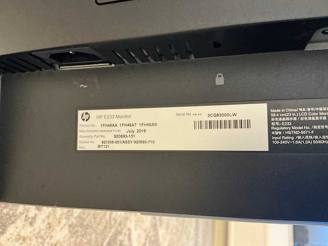 Hp e233 monitor (2x) - afbeelding 4 van  4