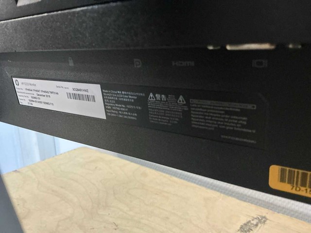 Hp e233 monitor (2x) - afbeelding 4 van  5