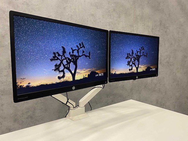 Hp e240 - 24" monitoren op dubbele monitorarm - dp, hdmi, vga - afbeelding 8 van  13