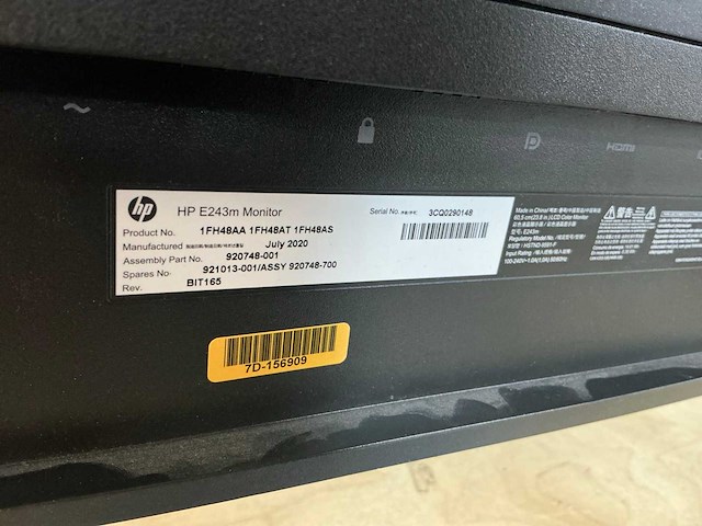 Hp e243m monitor - afbeelding 2 van  4