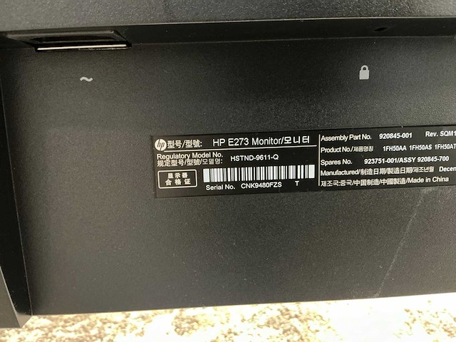 Hp e273 monitor (2x) - afbeelding 3 van  4