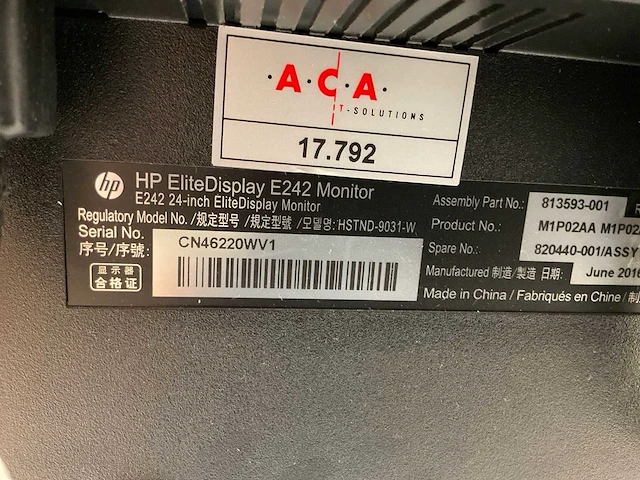Hp elite display e242 monitor (2x) - afbeelding 6 van  7