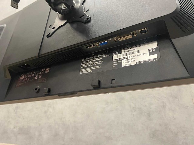 Hp elite e241i - 24" monitoren met monitorarm - dp, dvi, vga - afbeelding 4 van  14