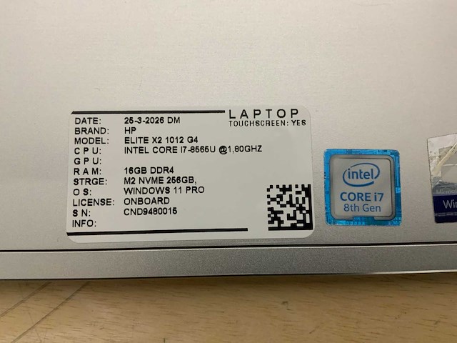 Hp elite x2 1012 g4(i7) tablet - afbeelding 8 van  8
