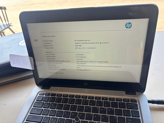 Hp elitebook 820 g3 - intel (r) core (tm) i5-6300u cpu @ 2.40ghz - afbeelding 1 van  2