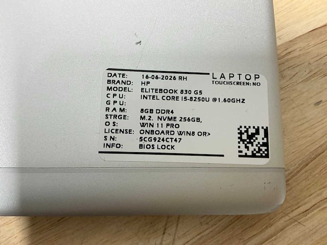 Hp elitebook 830 g5 laptop (5x) - afbeelding 2 van  7