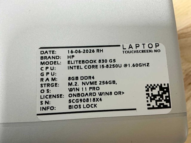 Hp elitebook 830 g5 laptop (5x) - afbeelding 7 van  7